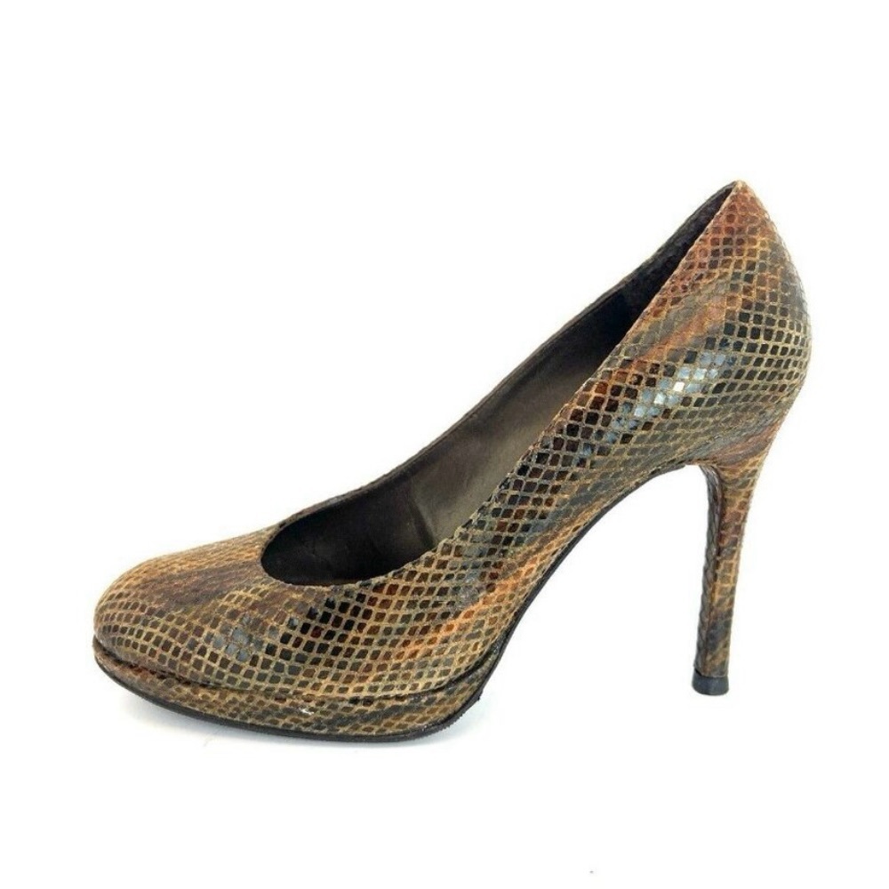 Stuart Weitzman Brown Snakeskin Heels